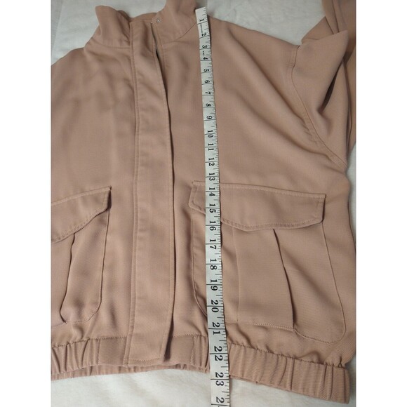 Cotton On  Crop Bomber Lightweight Beige Jacket Size M - Picture 8 of 10